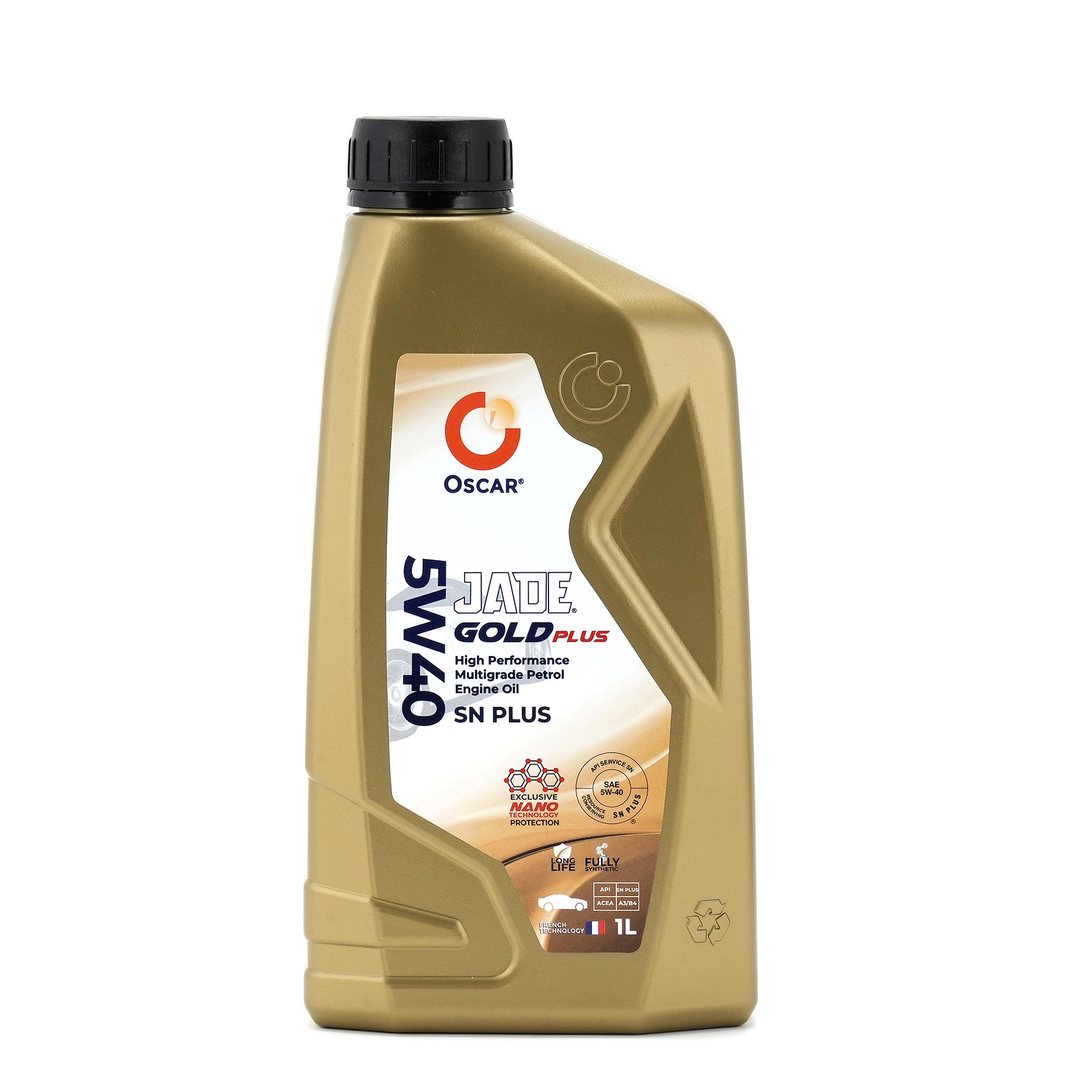 Oscar Jade Gold Plus SAE 5W40 API SN PLUS, ACEA A3/B4 - Oscar Lubricants